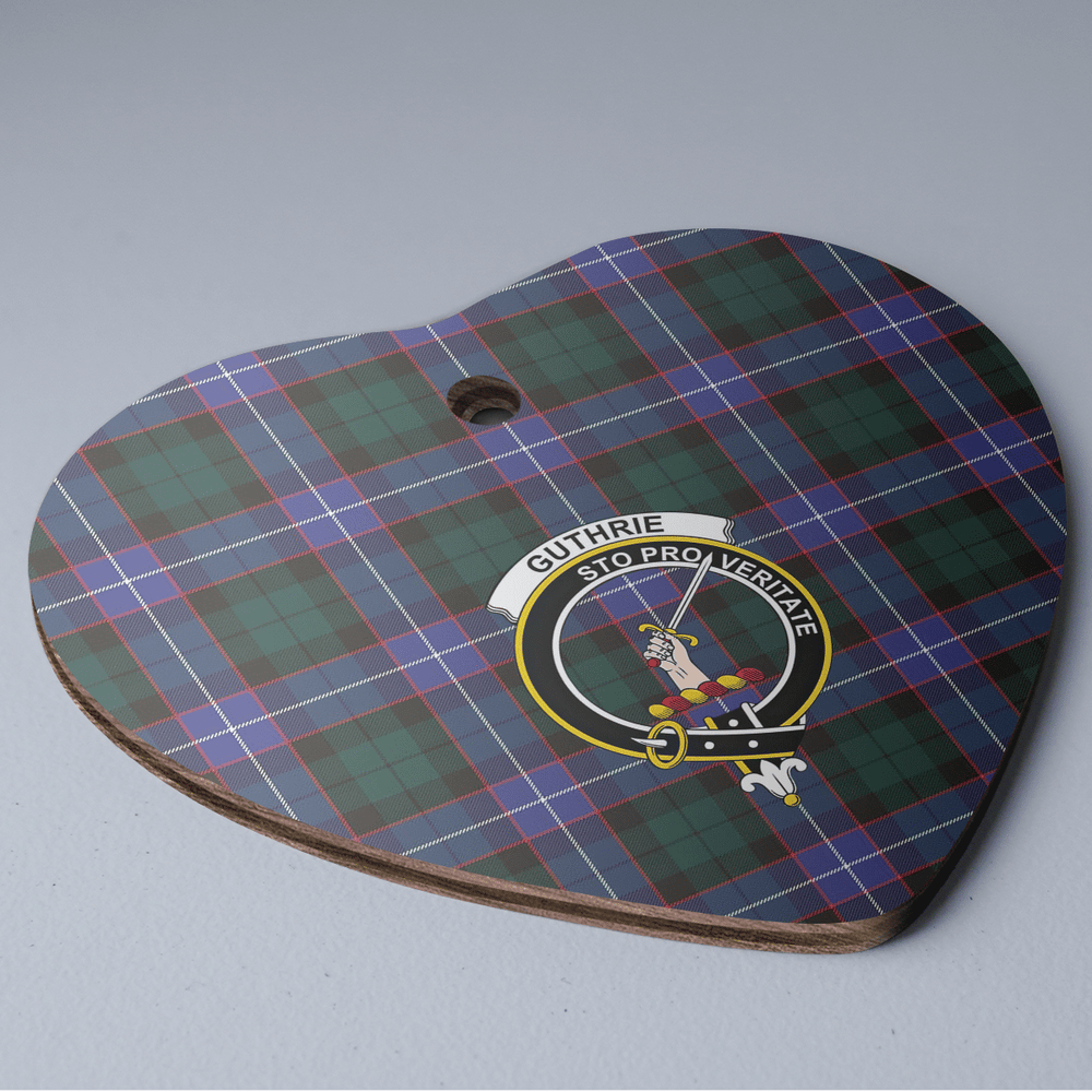 Clan Guthrie Modern Tartan Crest Heart Ceramic Ornament ZS34 Guthrie Modern Tartan Tartan Christmas   