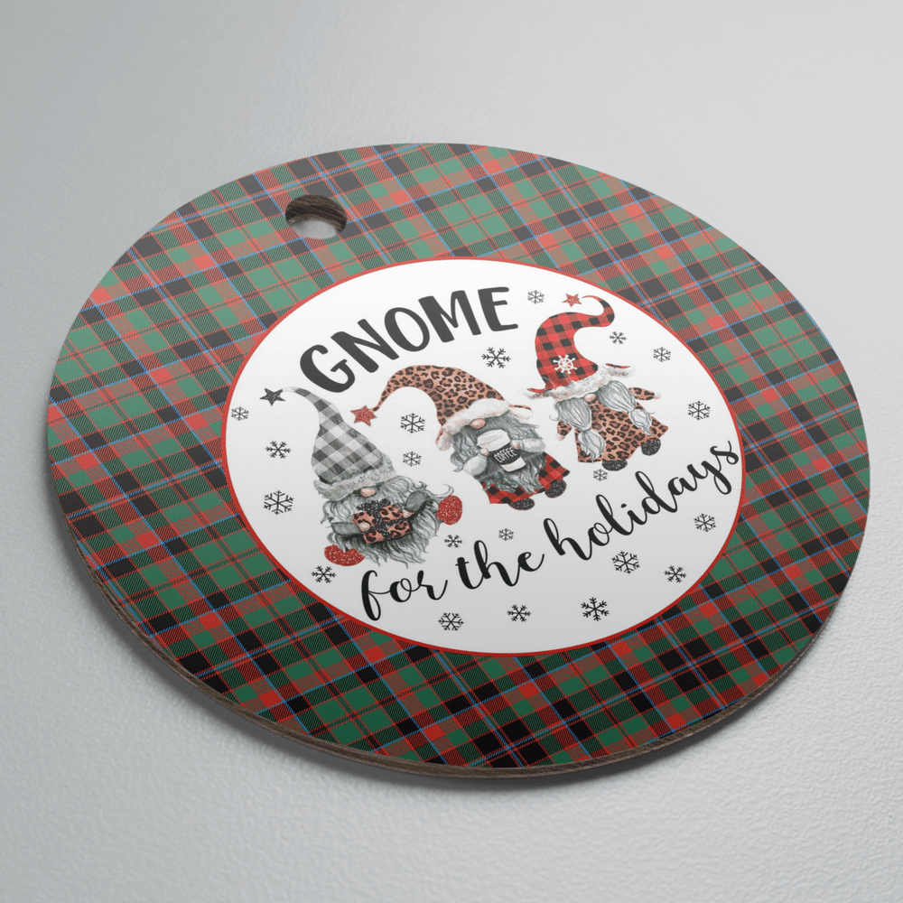 Clan Cumming Hunting Ancient Tartan Tartan Crest Gnome Round Ceramic Ornament NR61 Cumming Hunting Ancient Tartan Tartan Christmas   