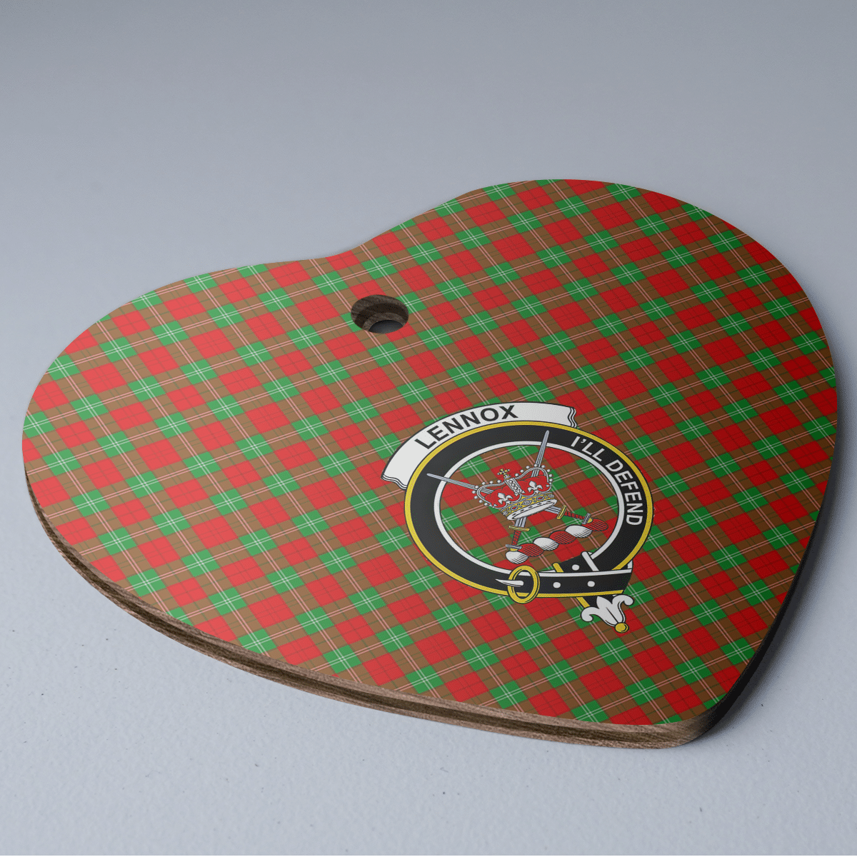 Clan Lennox Tartan Crest Heart Ceramic Ornament VZ80 Lennox Tartan Tartan Christmas   