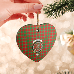 Clan Lennox Tartan Crest Heart Ceramic Ornament VZ80 Lennox Tartan Tartan Christmas   