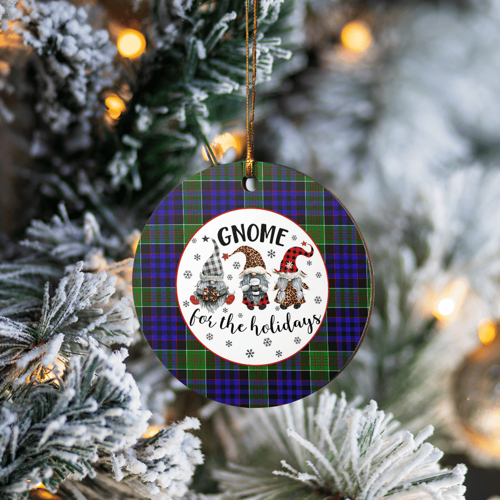 Clan Newman Tartan Tartan Crest Gnome Round Ceramic Ornament DK70 Newman Tartan Tartan Christmas   