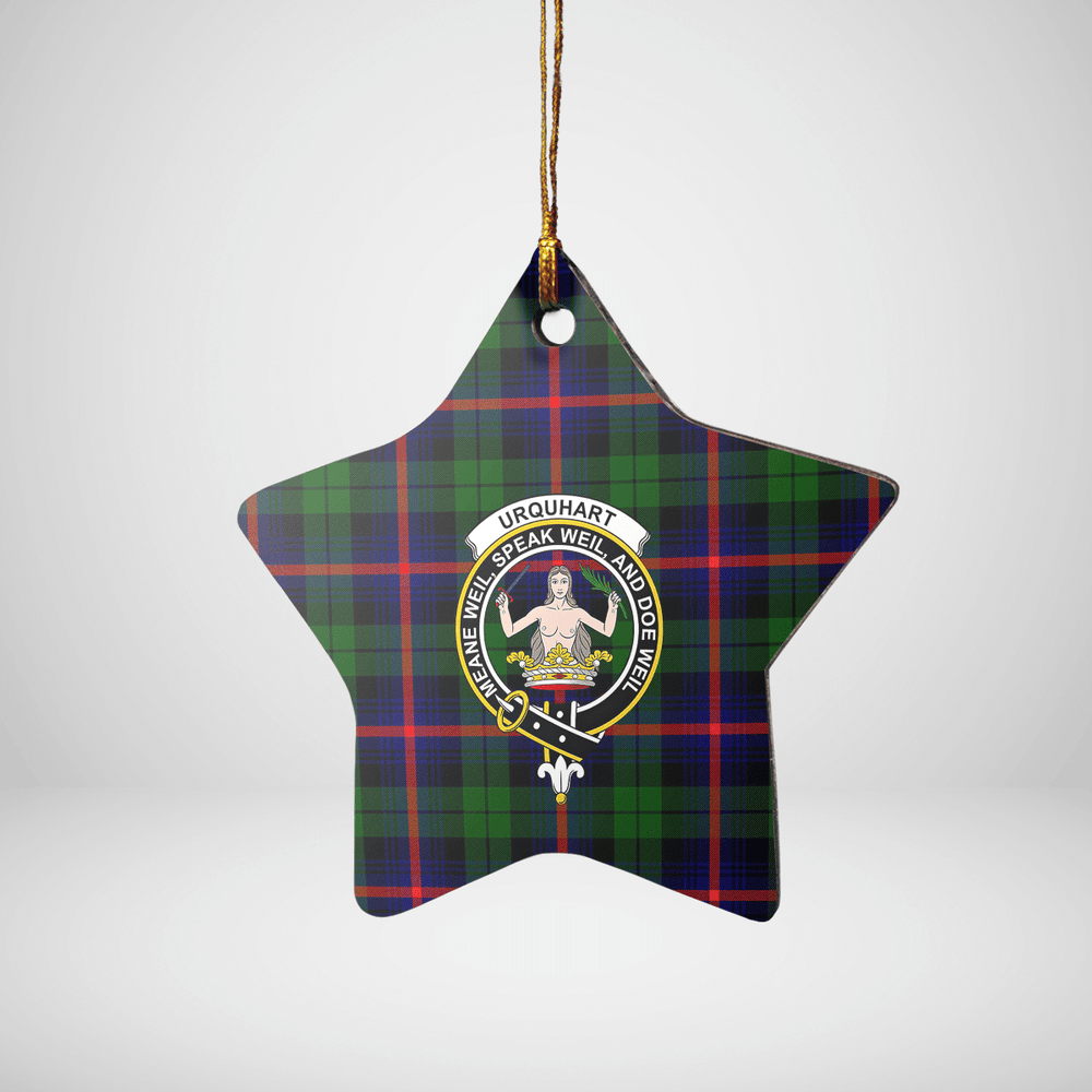 Clan Urquhart Modern Tartan Crest Star Ceramic Ornament YG35 Urquhart Modern Tartan Tartan Christmas   