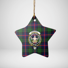 Clan Urquhart Modern Tartan Crest Star Ceramic Ornament YG35 Urquhart Modern Tartan Tartan Christmas   