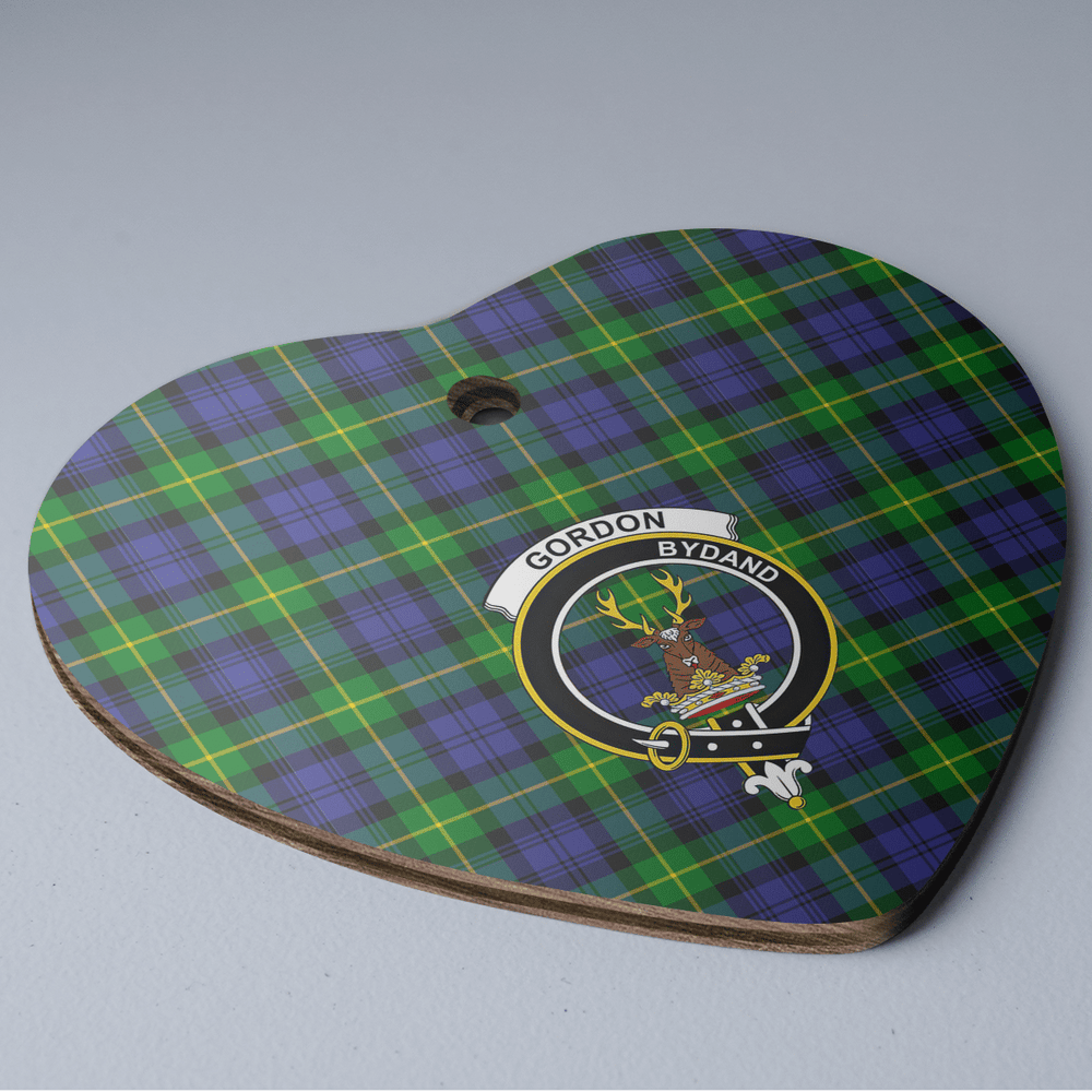 Clan Gordon Modern Tartan Crest Heart Ceramic Ornament FN63 Gordon Modern Tartan Tartan Christmas   