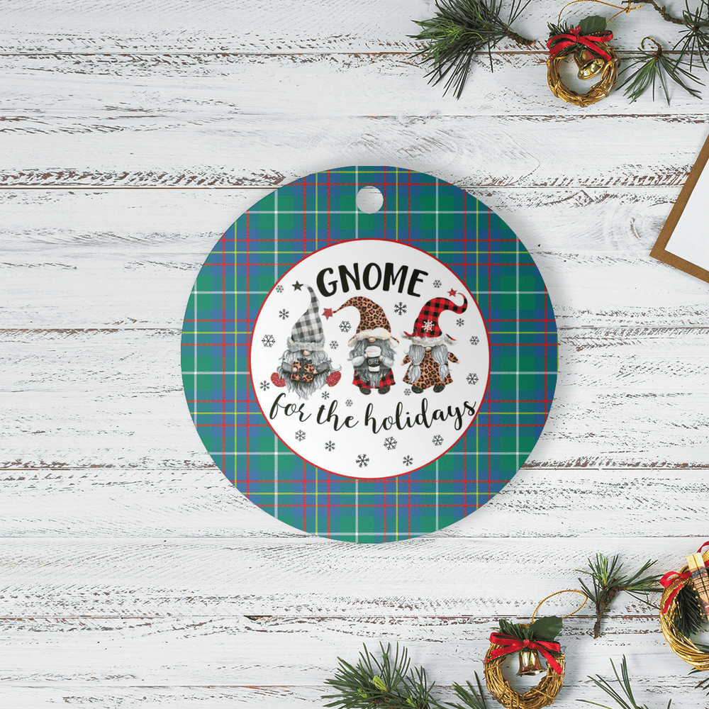 Clan Inglis Ancient Tartan Tartan Crest Gnome Round Ceramic Ornament JZ27 Inglis Ancient Tartan Tartan Christmas   