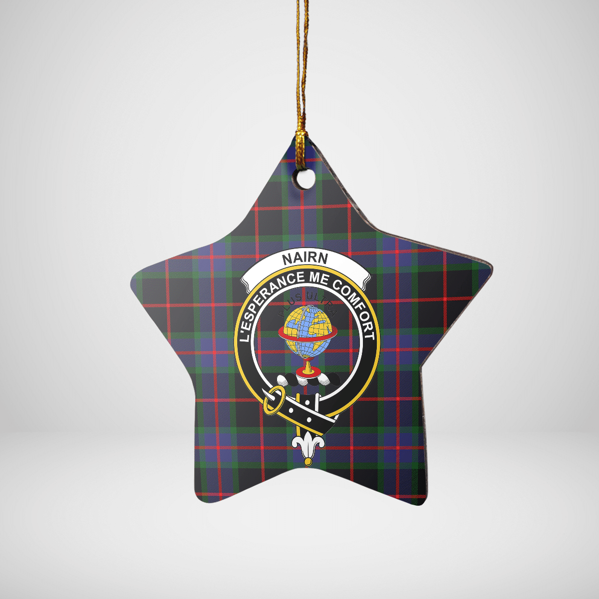 Clan Nairn Tartan Crest Star Ceramic Ornament EM98 Nairn Tartan Tartan Christmas   