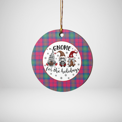 Clan Lindsay Ancient Tartan Tartan Crest Gnome Round Ceramic Ornament QG81 Lindsay Ancient Tartan Tartan Christmas   