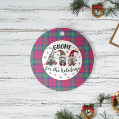 Clan Lindsay Ancient Tartan Tartan Crest Gnome Round Ceramic Ornament QG81 Lindsay Ancient Tartan Tartan Christmas   