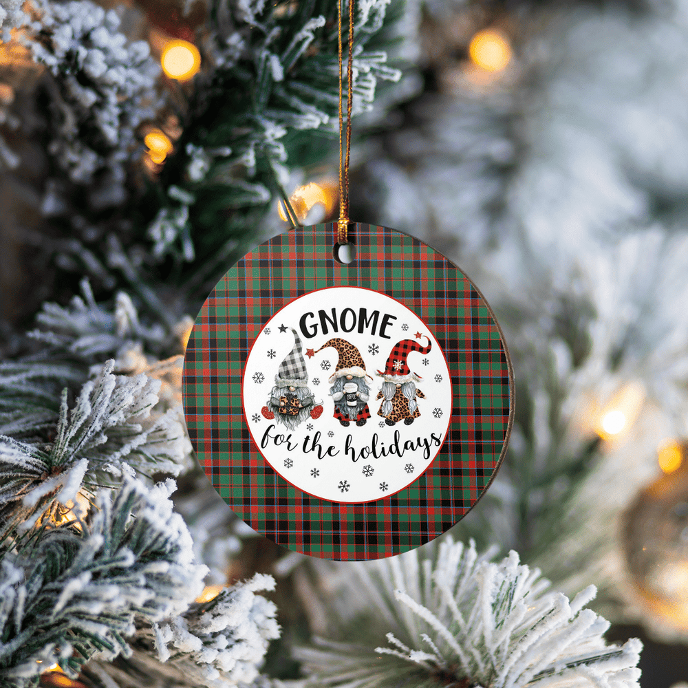 Clan Cumming Hunting Ancient Tartan Tartan Crest Gnome Round Ceramic Ornament NR61 Cumming Hunting Ancient Tartan Tartan Christmas   