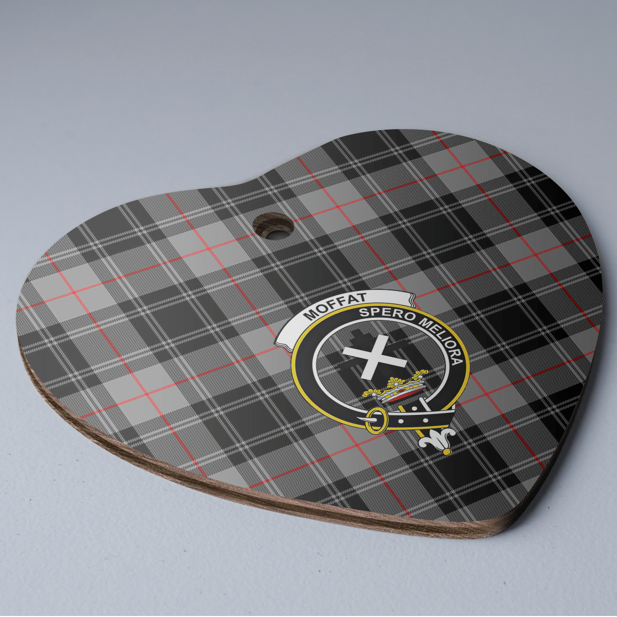 Clan Moffat Modern Tartan Crest Heart Ceramic Ornament AC47 Moffat Modern Tartan Tartan Christmas   
