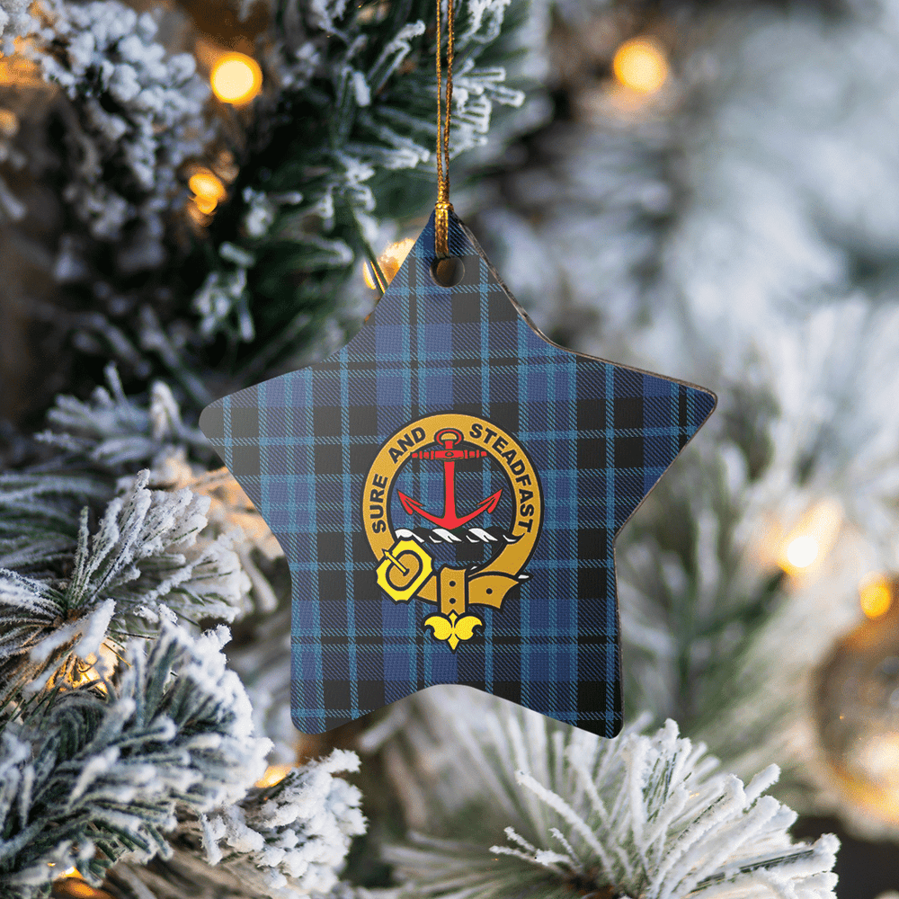 Clan Clark 2 Tartan Crest Star Ceramic Ornament CQ61 Clark 2 Tartan Tartan Christmas   