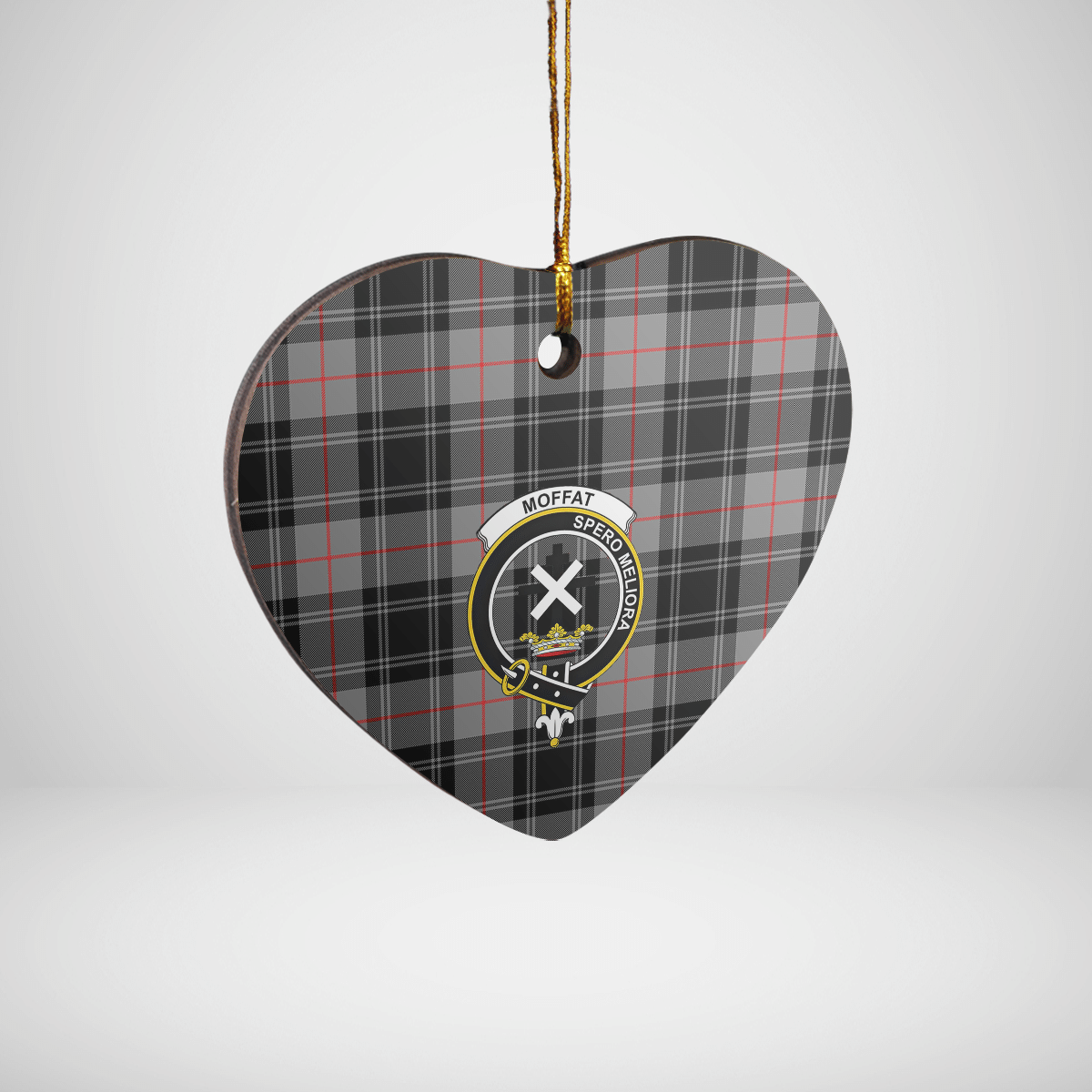 Clan Moffat Modern Tartan Crest Heart Ceramic Ornament AC47 Moffat Modern Tartan Tartan Christmas   