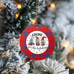 Clan Inverness District Tartan Tartan Crest Gnome Round Ceramic Ornament GG54 Inverness District Tartan Tartan Christmas   