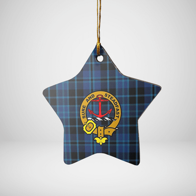 Clan Clark 2 Tartan Crest Star Ceramic Ornament CQ61