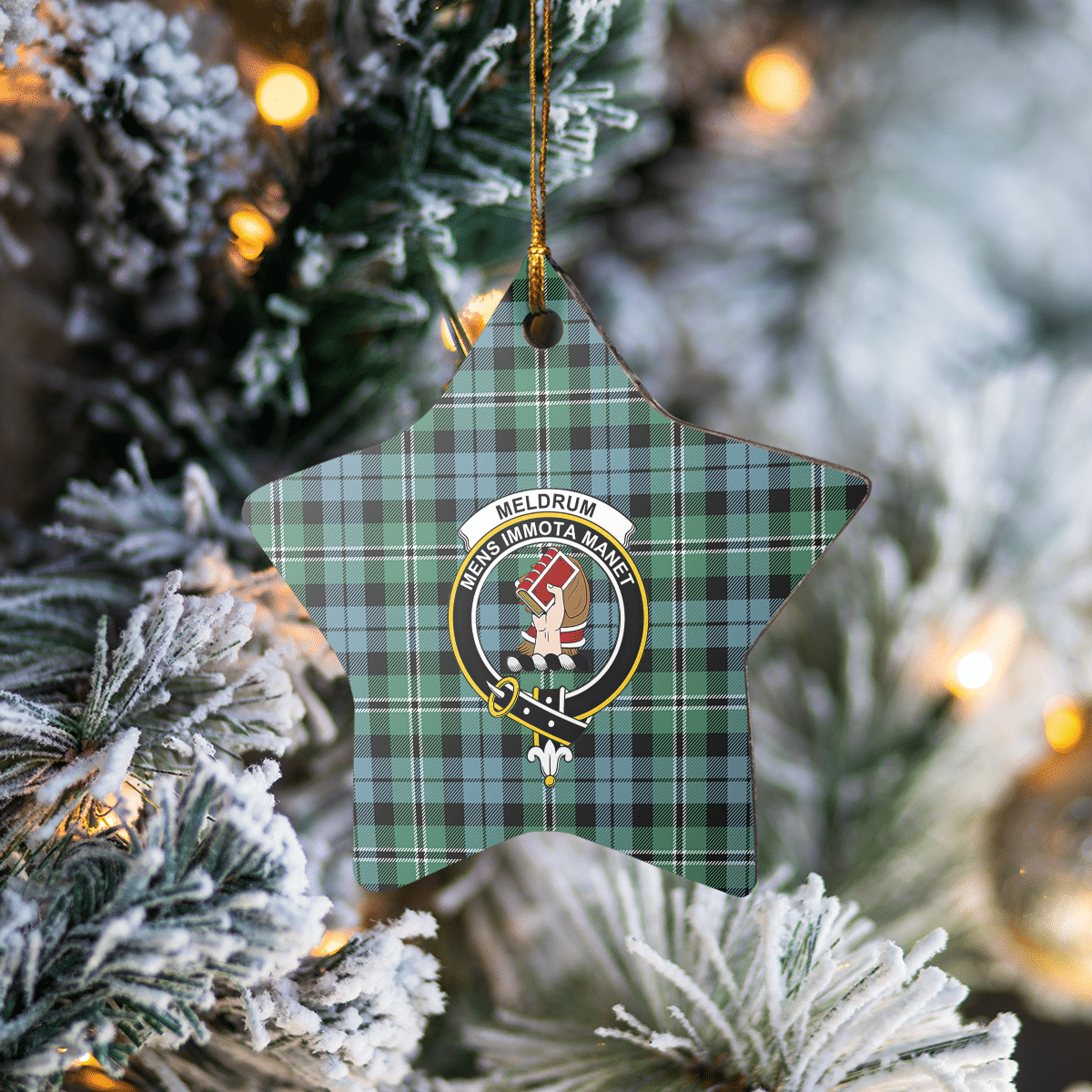 Clan Melville Tartan Crest Star Ceramic Ornament TI93 Melville Tartan Tartan Christmas   