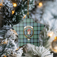 Clan Melville Tartan Crest Star Ceramic Ornament TI93 Melville Tartan Tartan Christmas   