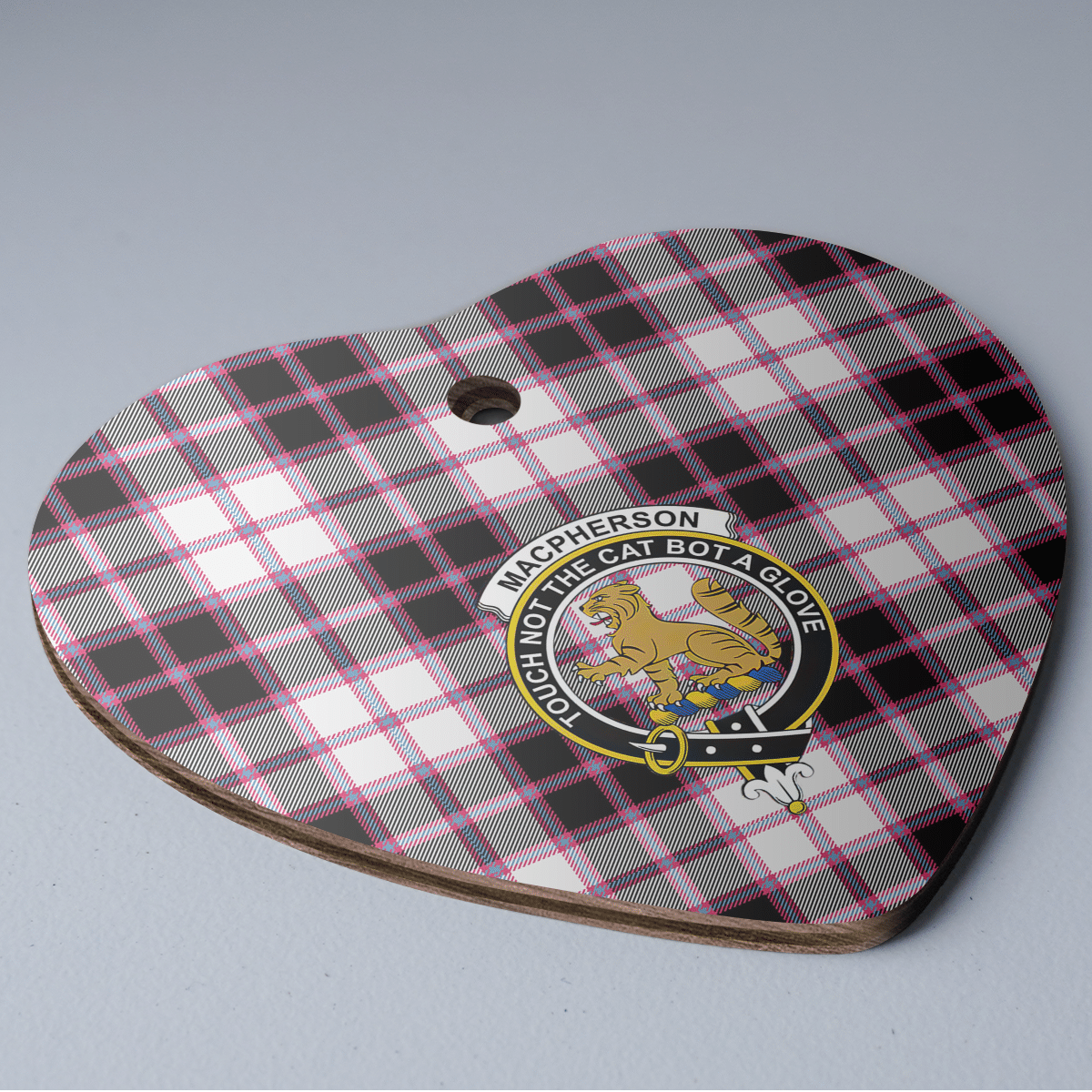 Clan MacPherson Hunting Modern Tartan Crest Heart Ceramic Ornament TX27 MacPherson Hunting Modern Tartan Tartan Christmas   