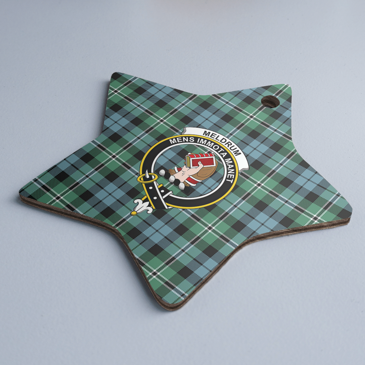 Clan Melville Tartan Crest Star Ceramic Ornament TI93 Melville Tartan Tartan Christmas   