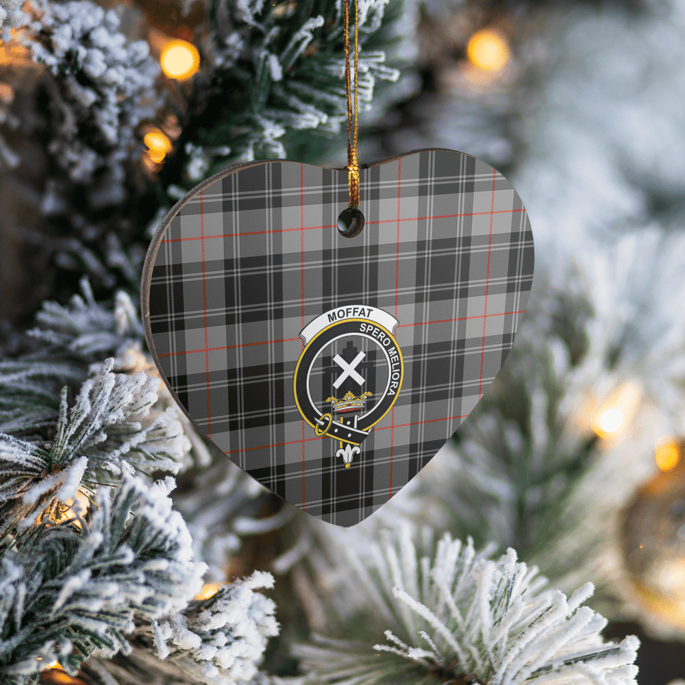 Clan Moffat Modern Tartan Crest Heart Ceramic Ornament AC47 Moffat Modern Tartan Tartan Christmas   
