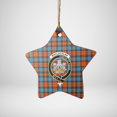 Clan MacLachlan Ancient Tartan Crest Star Ceramic Ornament JF52 MacLachlan Ancient Tartan Tartan Christmas   