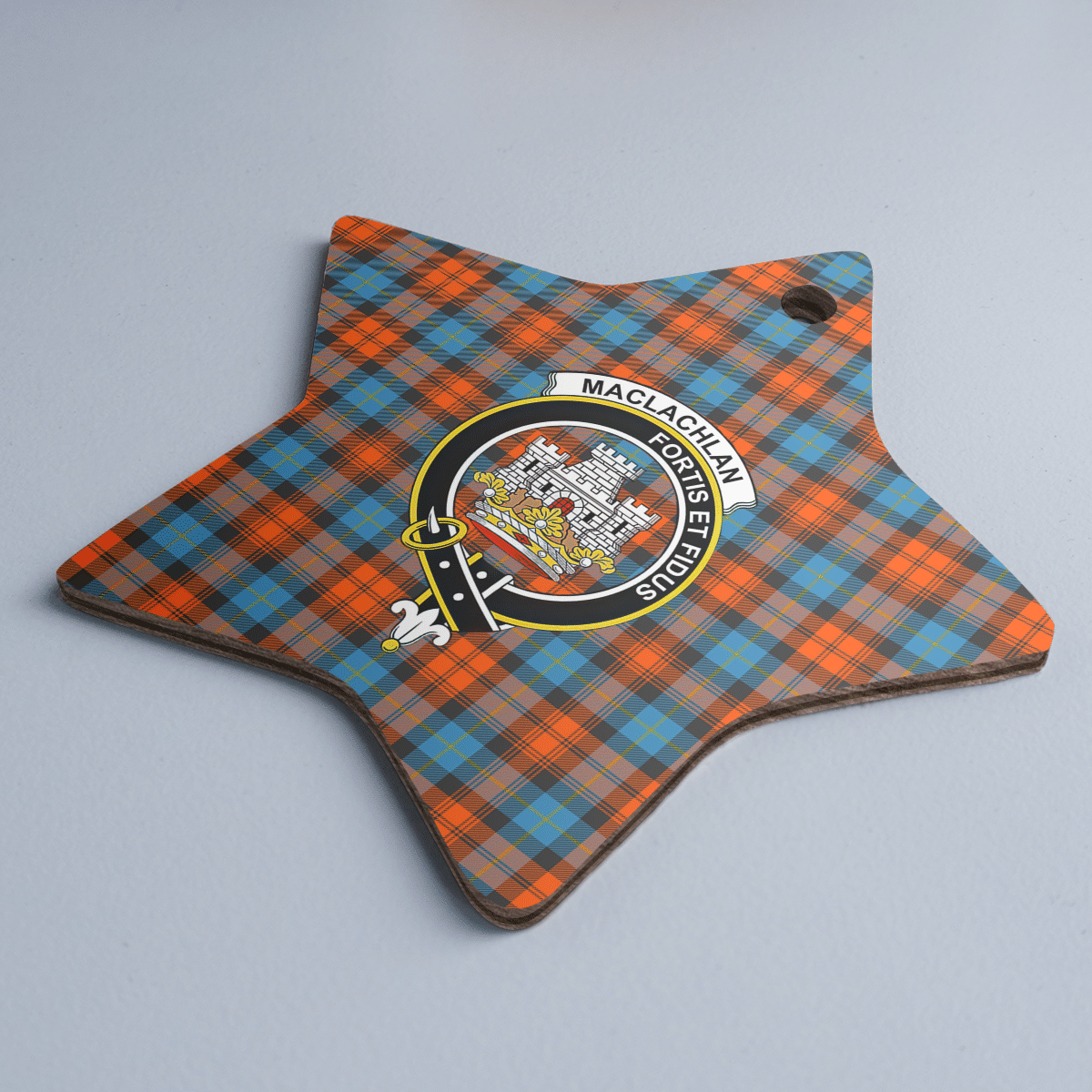 Clan MacLachlan Ancient Tartan Crest Star Ceramic Ornament JF52 MacLachlan Ancient Tartan Tartan Christmas   