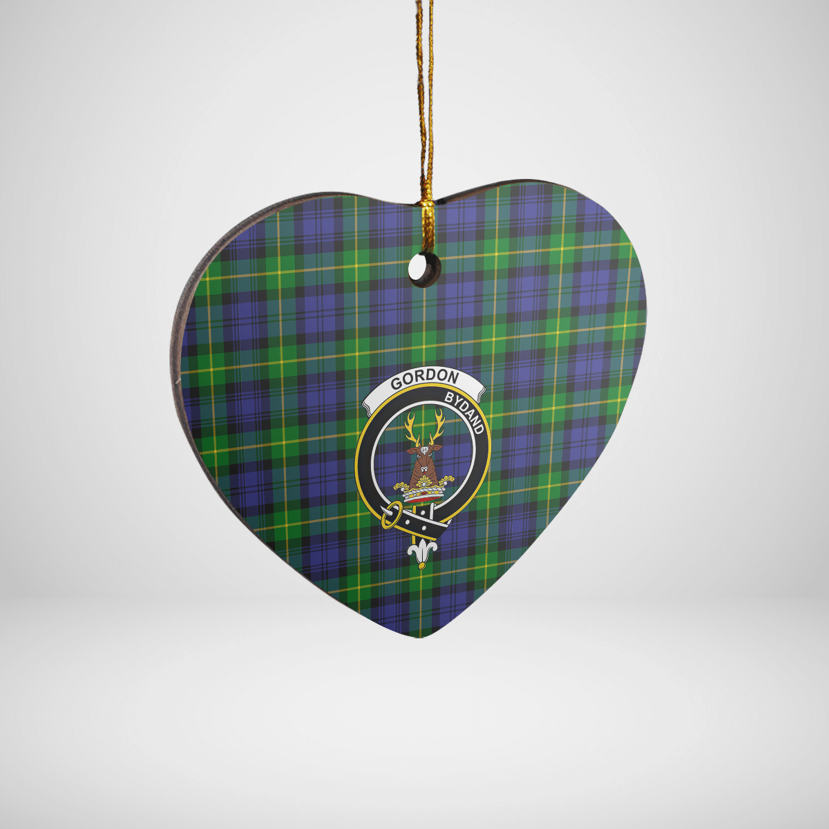 Clan Gordon Modern Tartan Crest Heart Ceramic Ornament FN63 Gordon Modern Tartan Tartan Christmas   