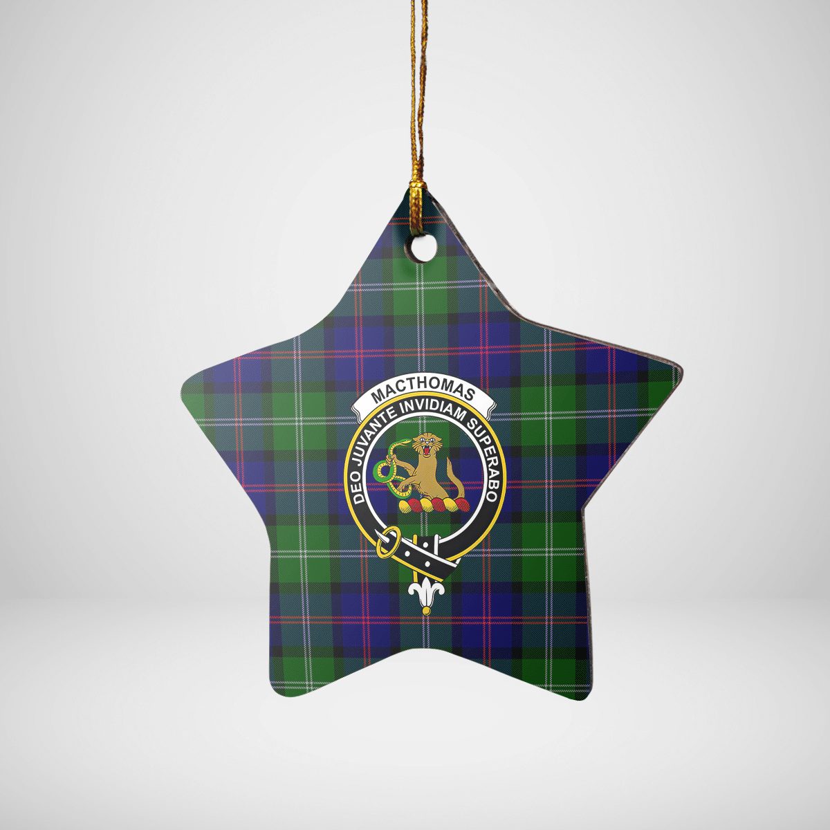 Clan MacThomas Modern Tartan Crest Star Ceramic Ornament QU38 MacThomas Modern Tartan Tartan Christmas   