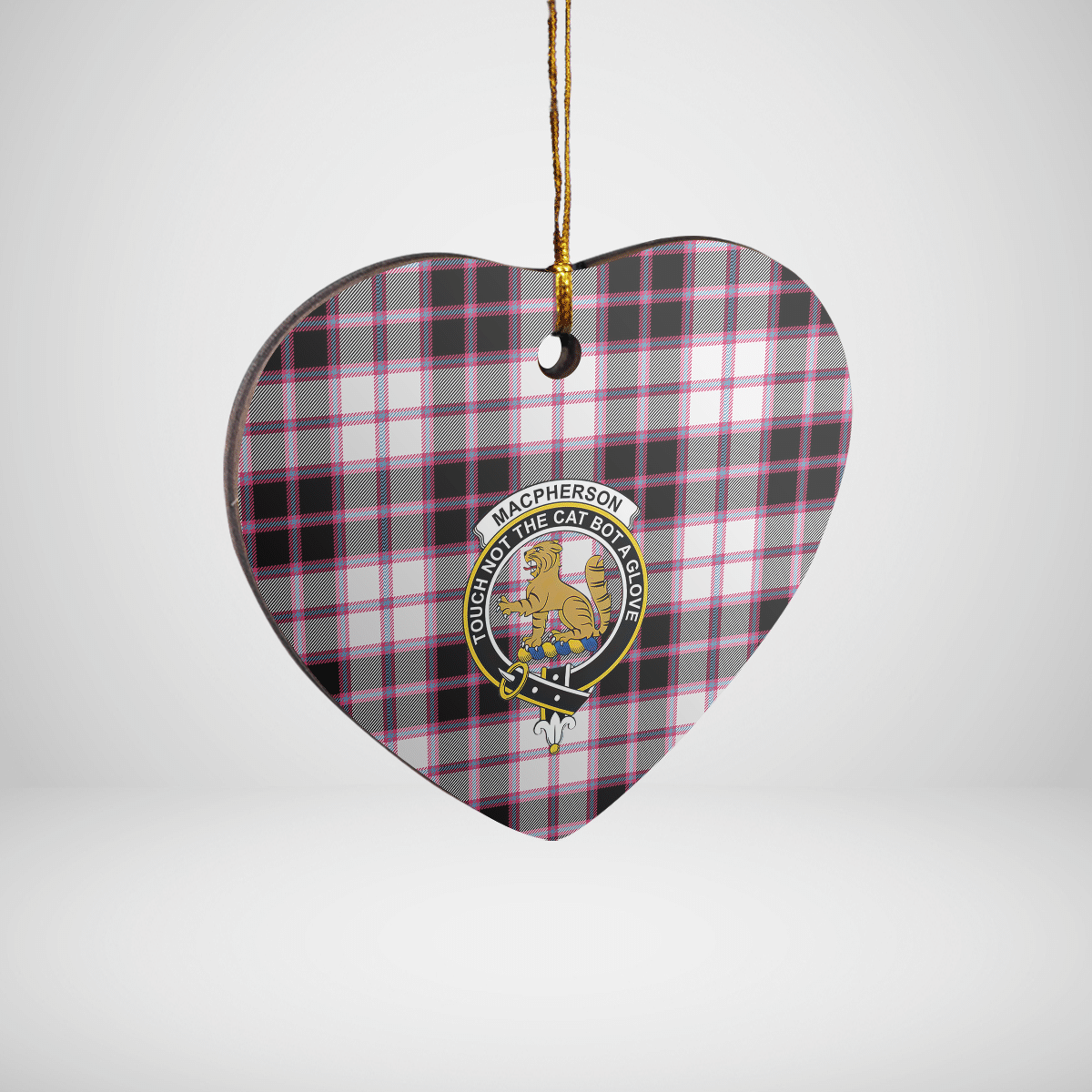 Clan MacPherson Hunting Modern Tartan Crest Heart Ceramic Ornament TX27 MacPherson Hunting Modern Tartan Tartan Christmas   