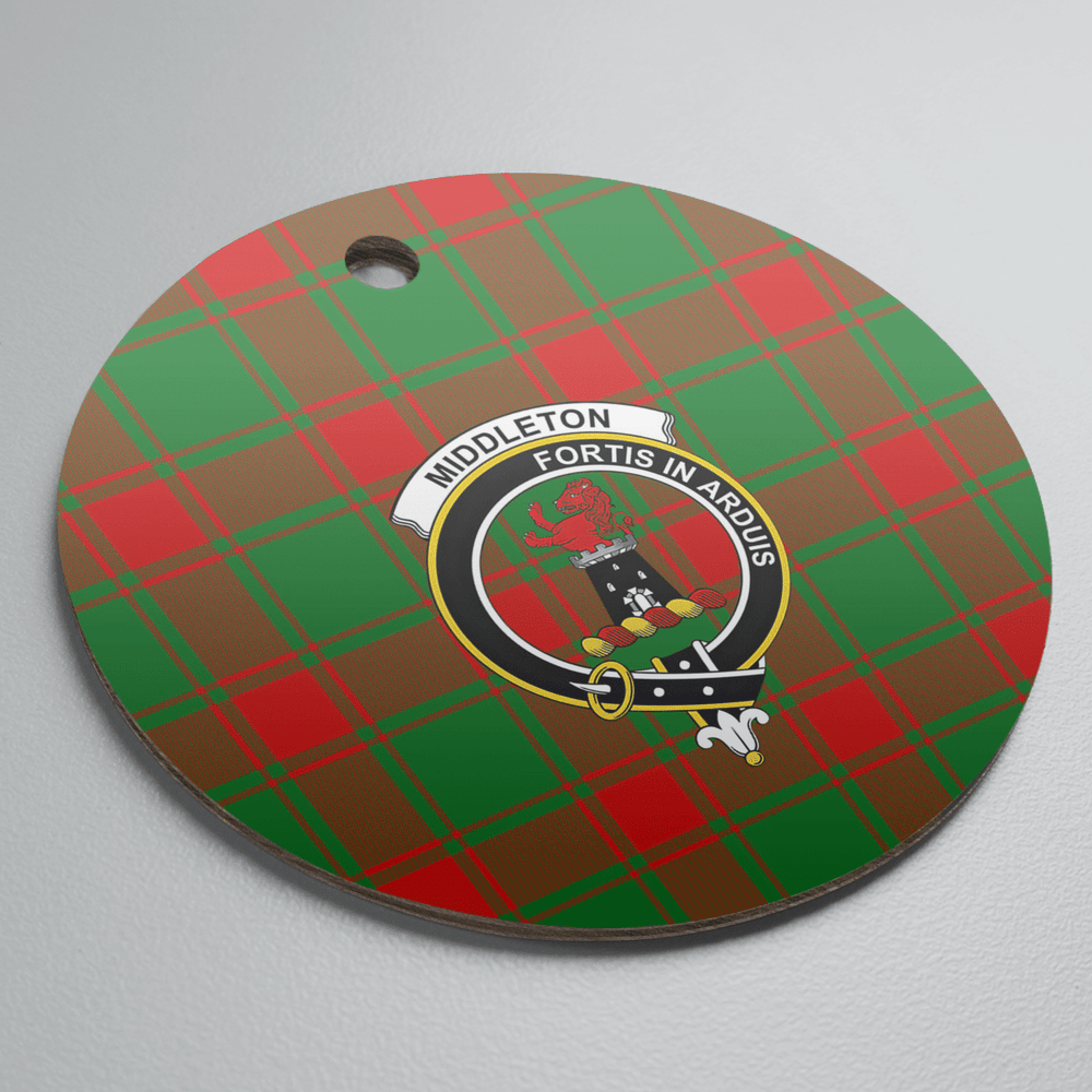 Clan Middleton Modern Tartan Crest Round Ceramic Ornament TU81 Middleton Modern Tartan Tartan Christmas   
