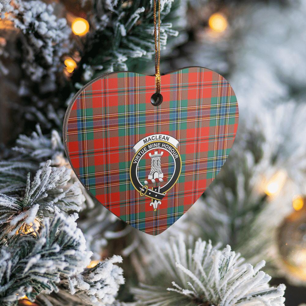 Clan MacLean of Duart Ancient Tartan Crest Heart Ceramic Ornament HE62 MacLean of Duart Ancient Tartan Tartan Christmas   