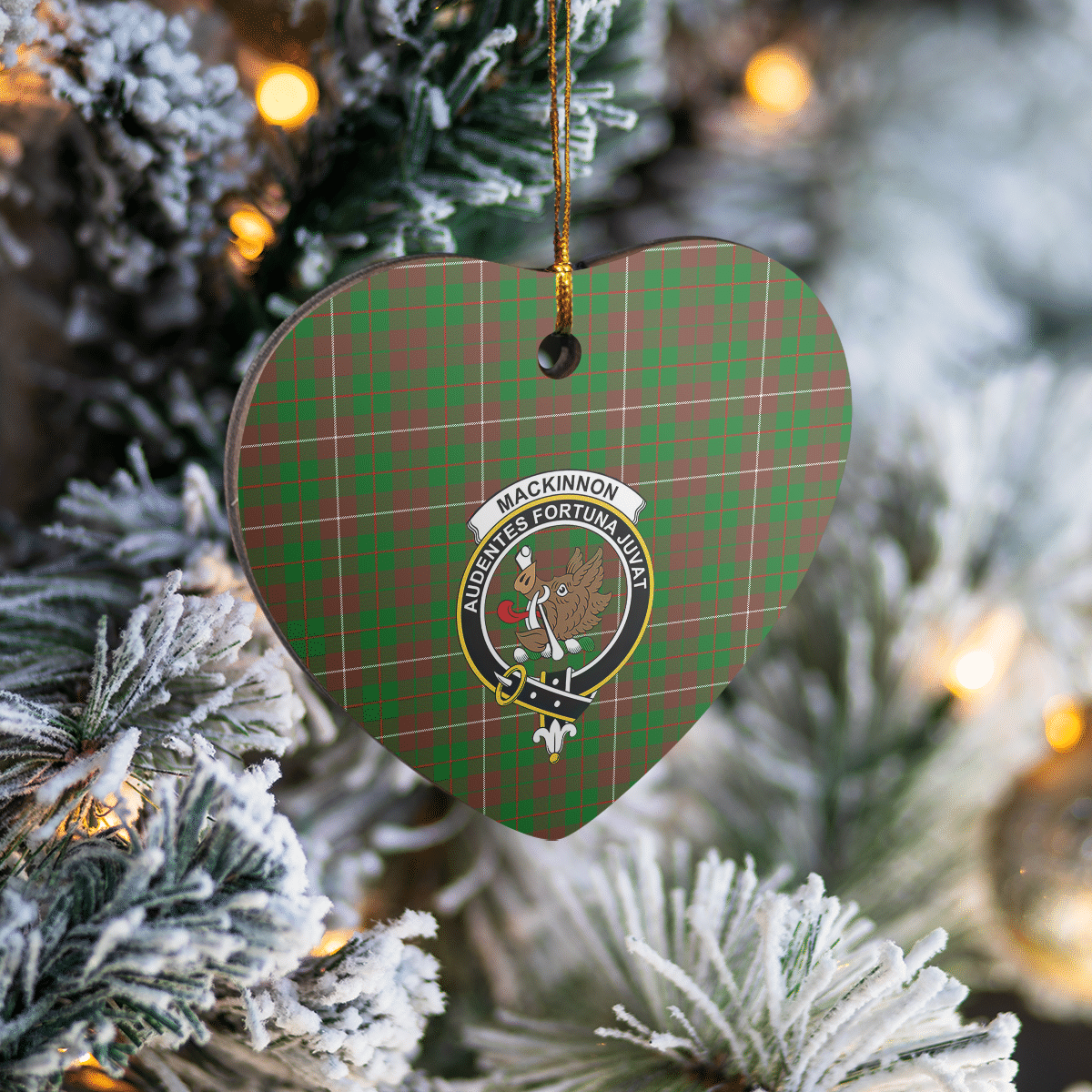 Clan MacKinnon Hunting Modern Tartan Crest Heart Ceramic Ornament MI83 MacKinnon Hunting Modern Tartan Tartan Christmas   