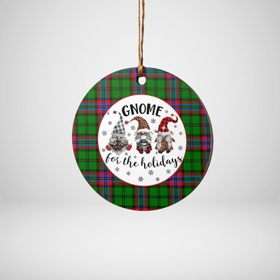 Clan McGeachie Tartan Tartan Crest Gnome Round Ceramic Ornament JA57