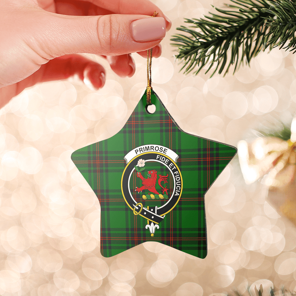 Clan Primrose (Fife) Tartan Crest Star Ceramic Ornament PG96 Primrose (Fife) Tartan Tartan Christmas   