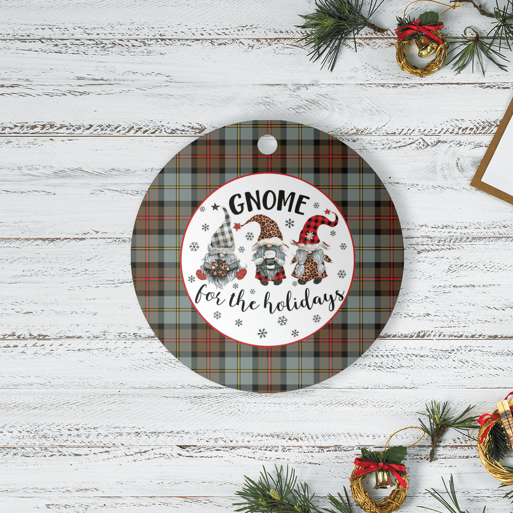 Clan MacLeod of Harris Weathered Tartan Tartan Crest Gnome Round Ceramic Ornament JE57 MacLeod of Harris Weathered Tartan Tartan Christmas   