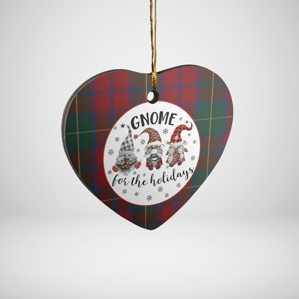 Clan McCarthy Tartan Tartan Crest Gnome Heart Ceramic Ornament KX51 McCarthy Tartan Tartan Christmas   