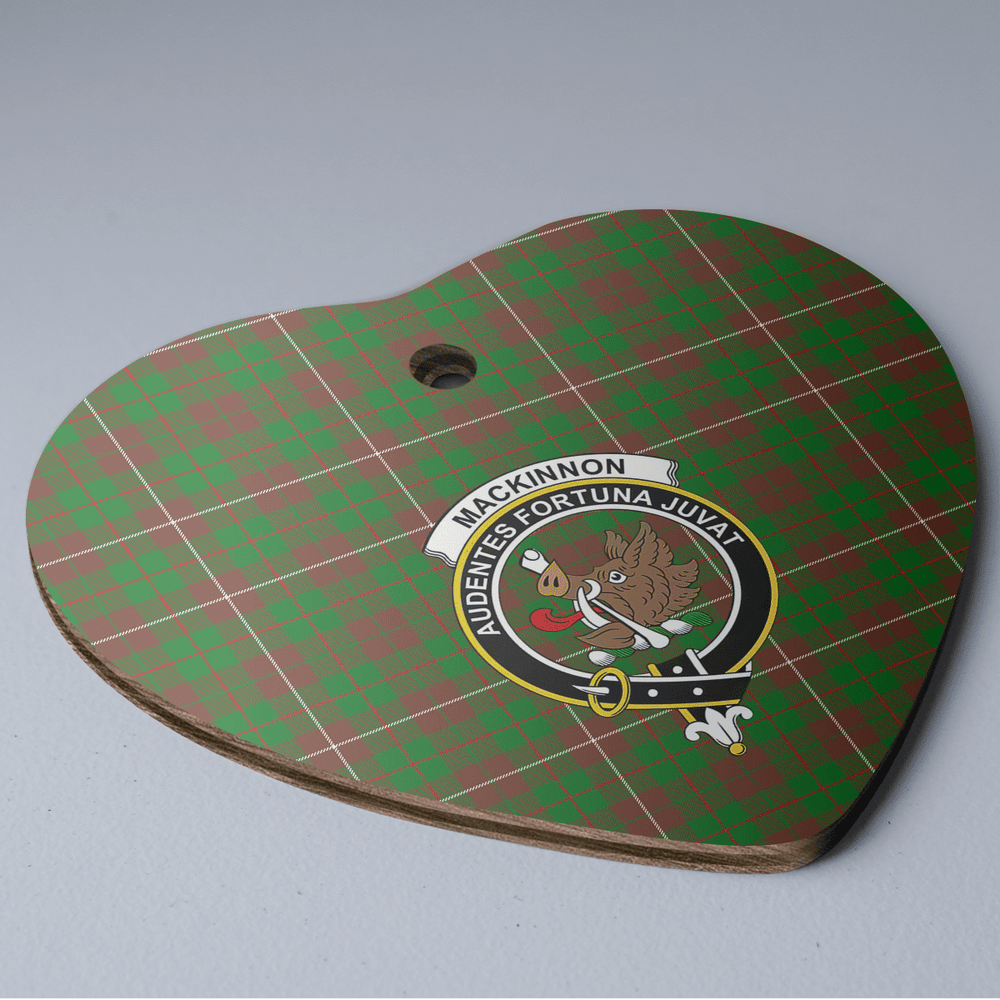 Clan MacKinnon Hunting Modern Tartan Crest Heart Ceramic Ornament MI83 MacKinnon Hunting Modern Tartan Tartan Christmas   