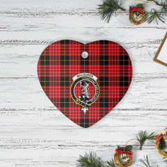 Clan MacQueen Modern Tartan Crest Heart Ceramic Ornament LK13 MacQueen Modern Tartan Tartan Christmas   