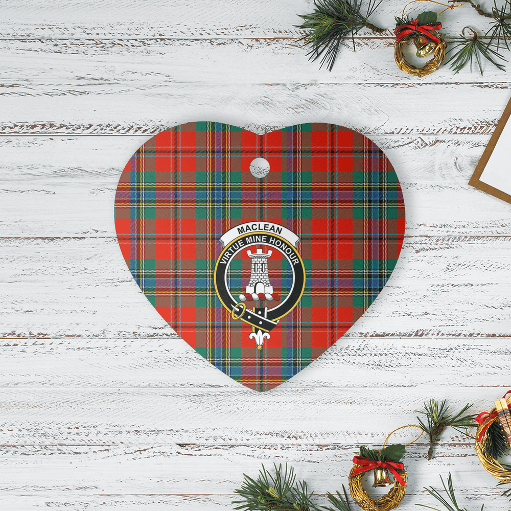 Clan MacLean of Duart Ancient Tartan Crest Heart Ceramic Ornament HE62 MacLean of Duart Ancient Tartan Tartan Christmas   