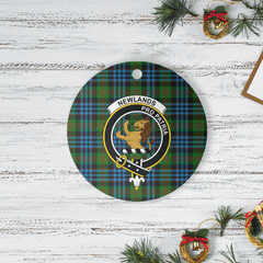 Clan Newlands Tartan Crest Round Ceramic Ornament ZI22 Newlands Tartan Tartan Christmas   