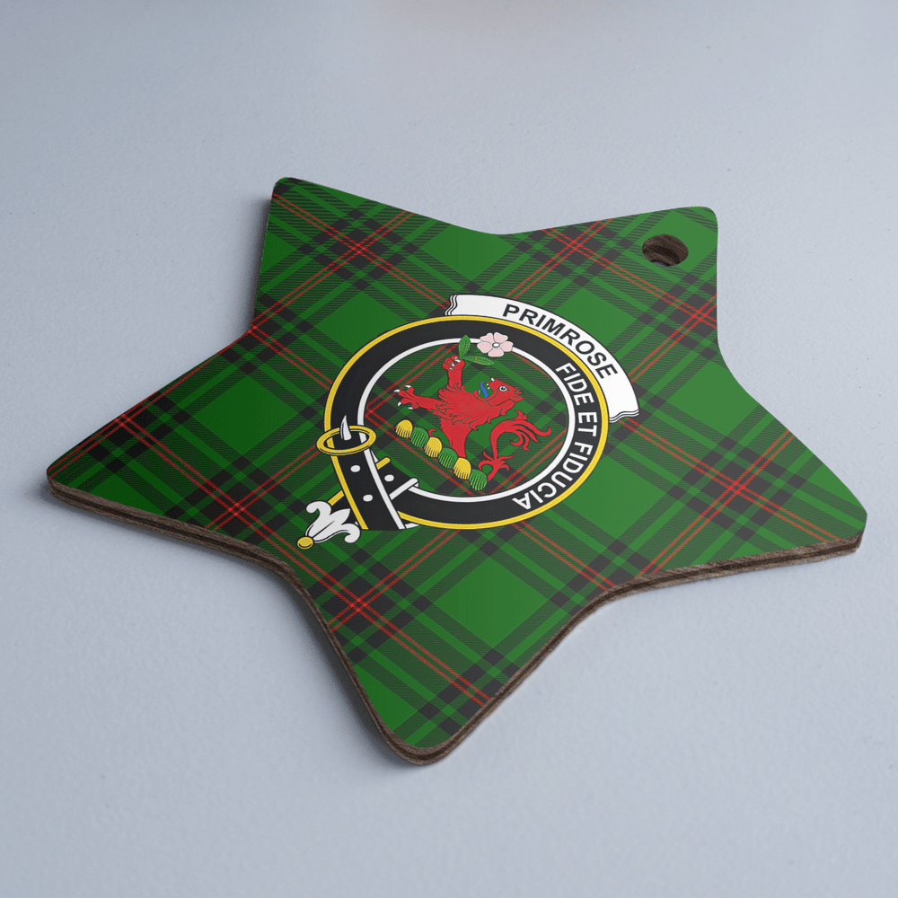Clan Primrose (Fife) Tartan Crest Star Ceramic Ornament PG96 Primrose (Fife) Tartan Tartan Christmas   