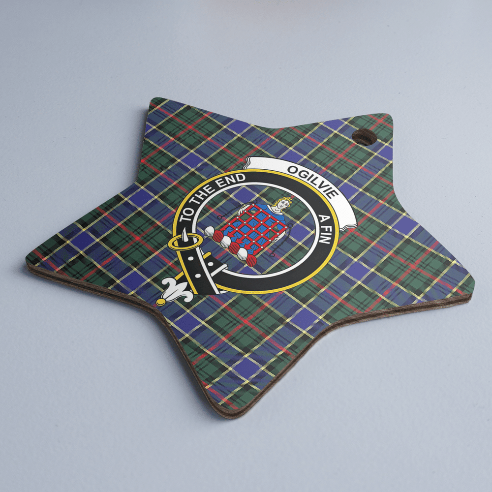 Clan Ogilvie Hunting Modern Tartan Crest Star Ceramic Ornament IA15 Ogilvie Hunting Modern Tartan Tartan Christmas   