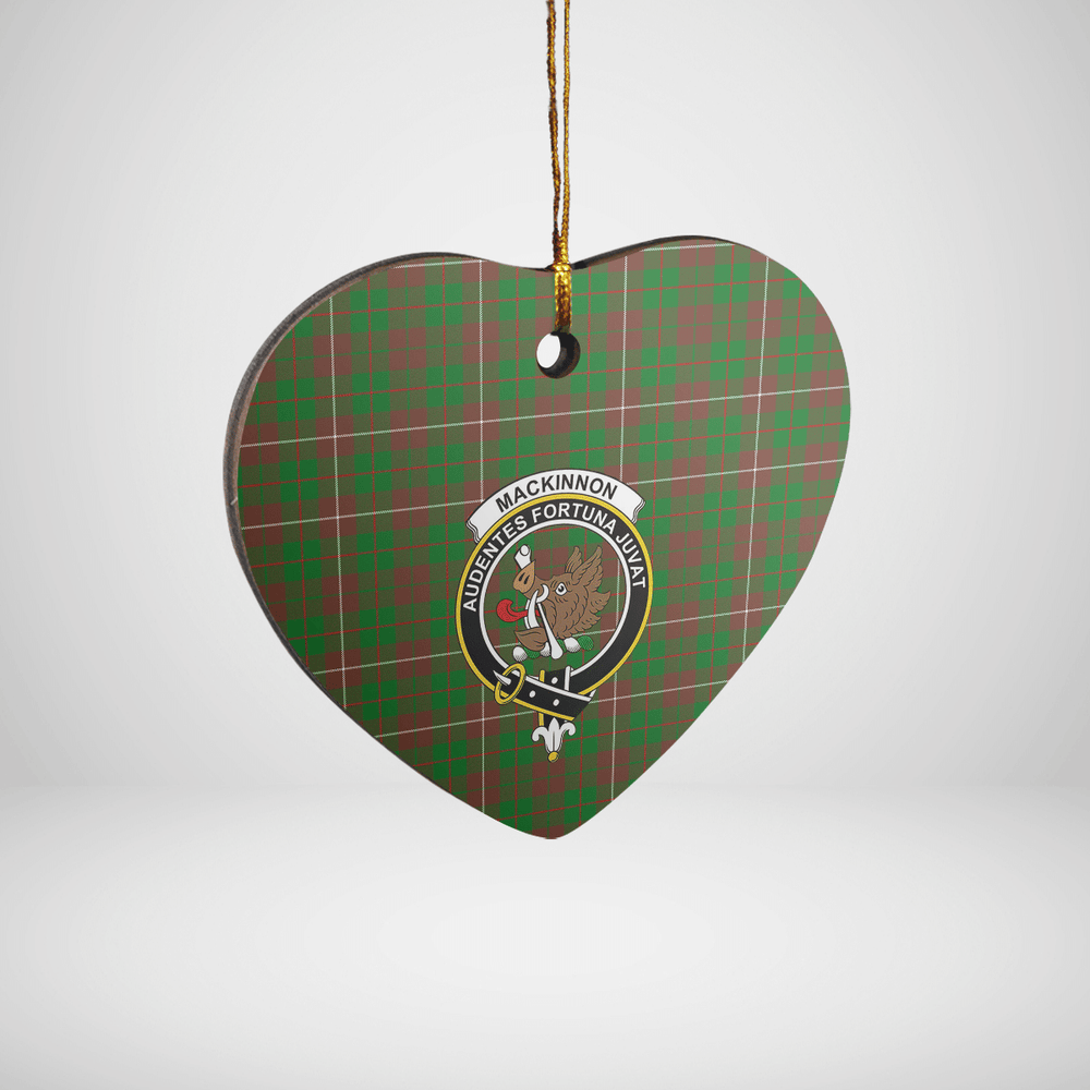 Clan MacKinnon Hunting Modern Tartan Crest Heart Ceramic Ornament MI83 MacKinnon Hunting Modern Tartan Tartan Christmas   