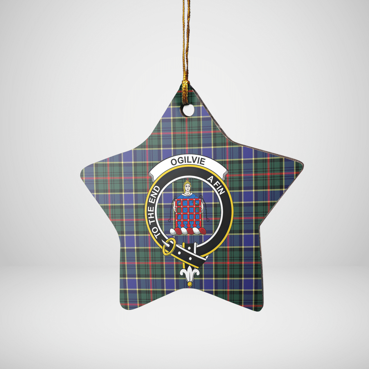 Clan Ogilvie Hunting Modern Tartan Crest Star Ceramic Ornament IA15 Ogilvie Hunting Modern Tartan Tartan Christmas   
