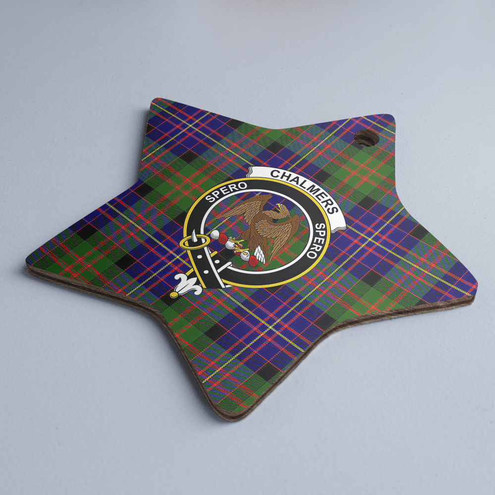 Clan Chalmer Tartan Crest Star Ceramic Ornament IJ85 Chalmer Tartan Tartan Christmas   