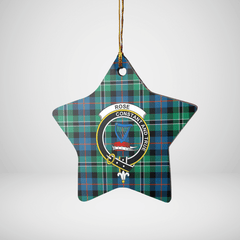Clan Rose Hunting Ancient Tartan Crest Star Ceramic Ornament PY88 Rose Hunting Ancient Tartan Tartan Christmas   