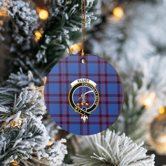 Clan Elliot Modern Tartan Crest Round Ceramic Ornament UC59 Elliot Modern Tartan Tartan Christmas   