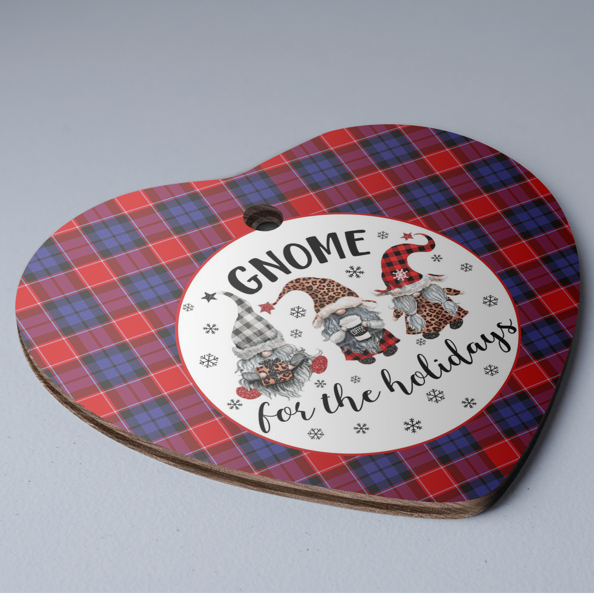 Clan Haldane 1 Tartan Tartan Crest Gnome Heart Ceramic Ornament FH45 Haldane 1 Tartan Tartan Christmas   