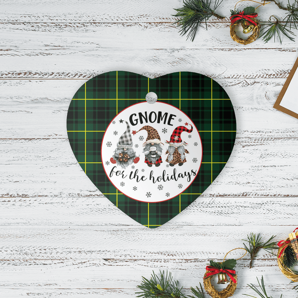 Clan MacArthur Modern Tartan Tartan Crest Gnome Heart Ceramic Ornament BD72 MacArthur Modern Tartan Tartan Christmas   