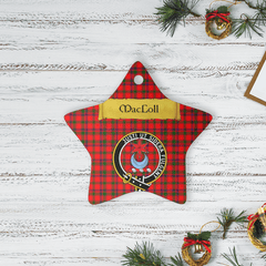 Clan MacColl Modern Tartan Crest Star Ceramic Ornament IY33 MacColl Modern Tartan Tartan Christmas   