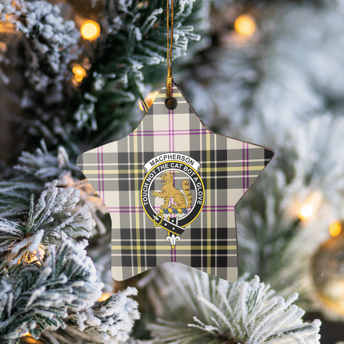 Clan MacPherson Dress Ancient Tartan Crest Star Ceramic Ornament DP49 MacPherson Dress Ancient Tartan Tartan Christmas   